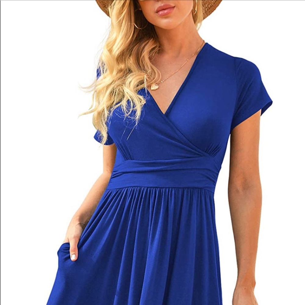 Easy pull on lightweight faux wrap dresses